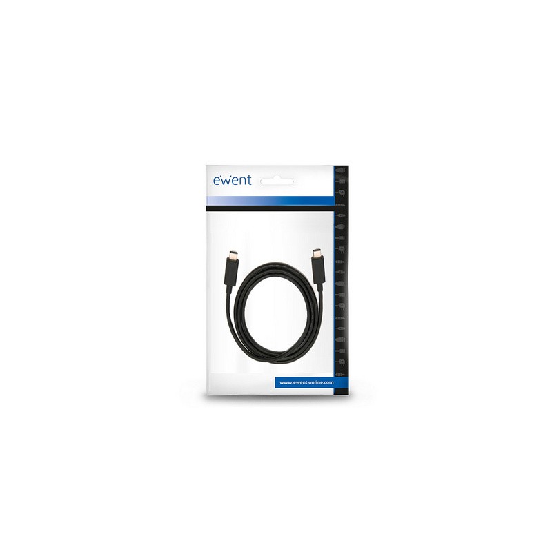 Kabel USB-C v USB-C, USB 3.2 Gen1, 10Gbps, 60W, 4K @ 60Hz, 1m, črn, Ewent,