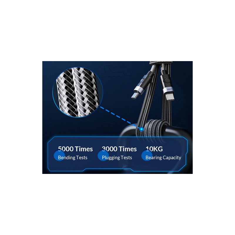 Kabel USB-C v USB-C, USB 4, 40Gbps, 240W PD, 8K 60Hz, 1m, ORICO CC240-40,