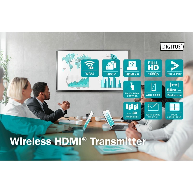 Digitus line extender HDMI brezžični oddajnik Click&Present PRO 8560080