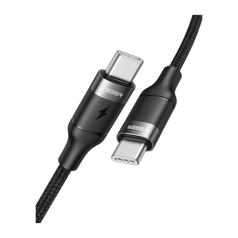 Kabel Veger CC02 USB C-C, 100W, 1,5m, črn