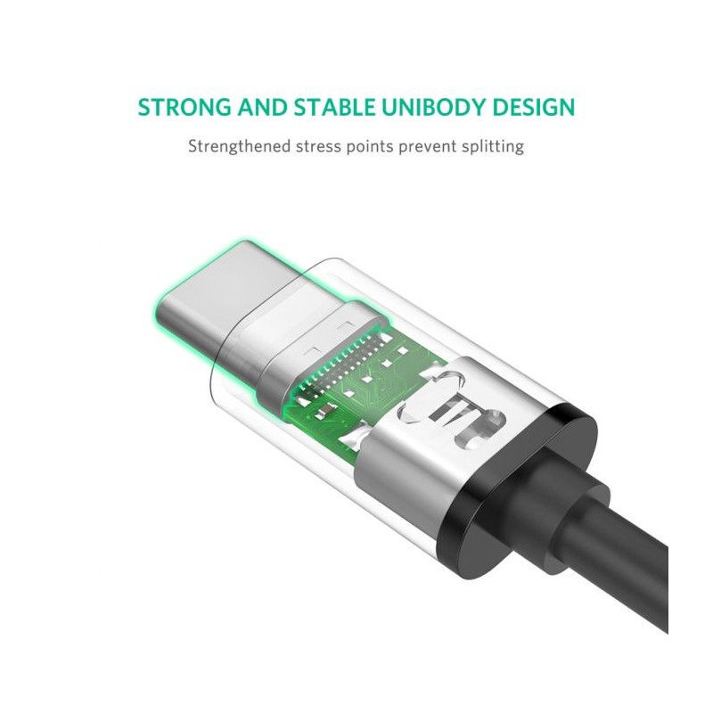 Kabel UGREEN USB 2.0 USB-C na USB-C 0,5m (črn) - polybag