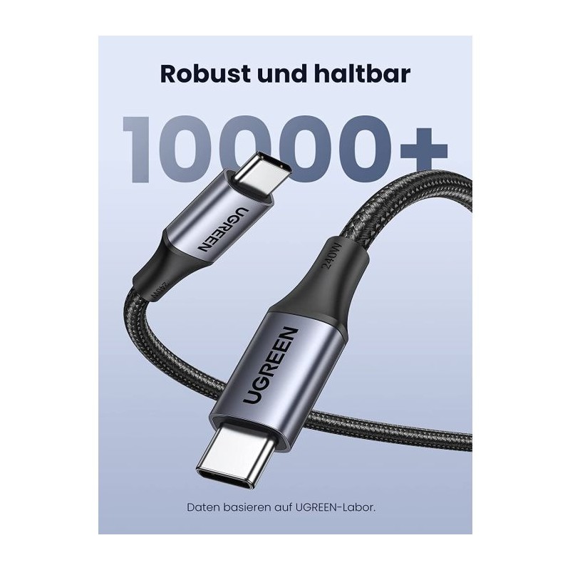 Polnilni kabel UGREEN 240W USB-C v USB-C, 2M