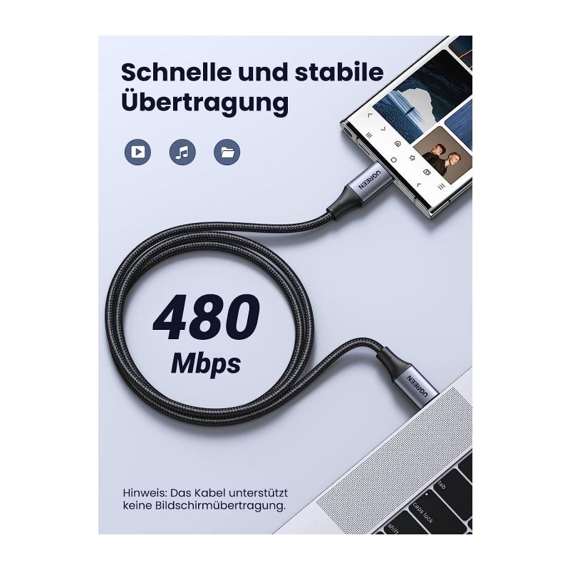 Polnilni kabel UGREEN 240W USB-C v USB-C, 2M