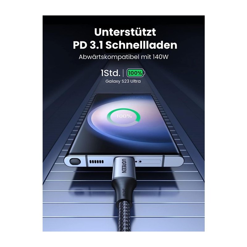 Polnilni kabel UGREEN 240W USB-C v USB-C, 2M