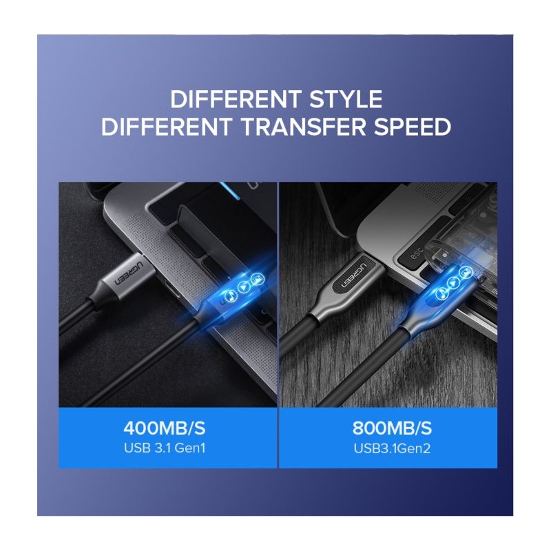 Kabel Ugreen USB-C 3.1 Gen1 3A 60W, 1.5m - polybag