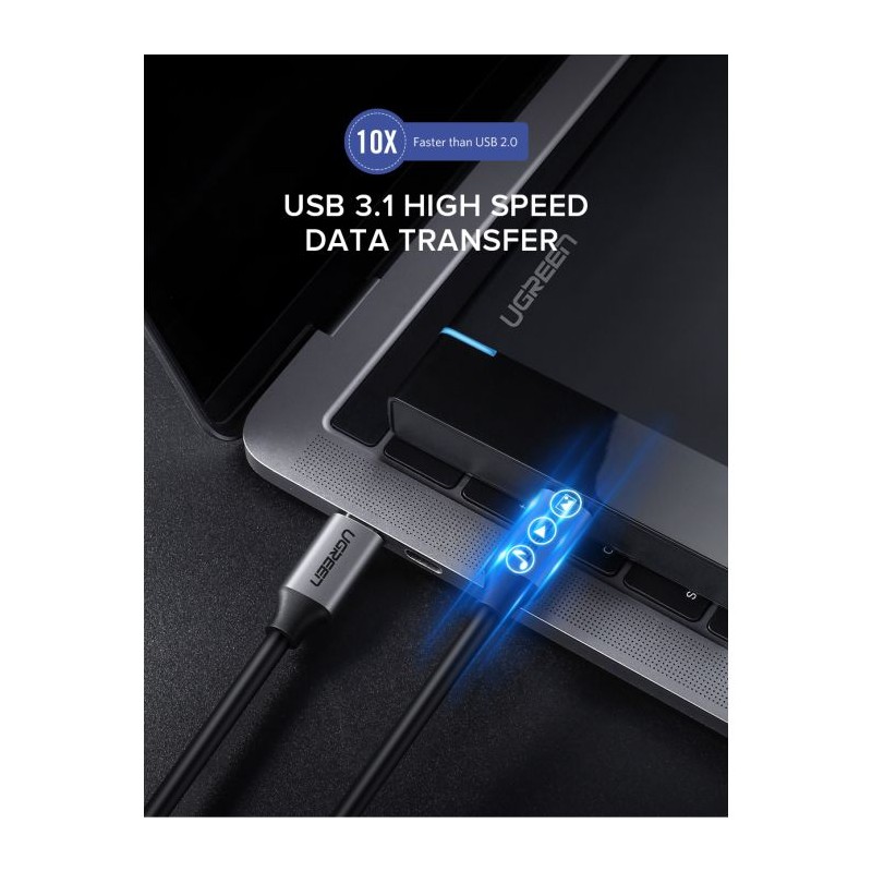 Kabel Ugreen USB-C 3.1 Gen1 3A 60W, 1.5m - polybag