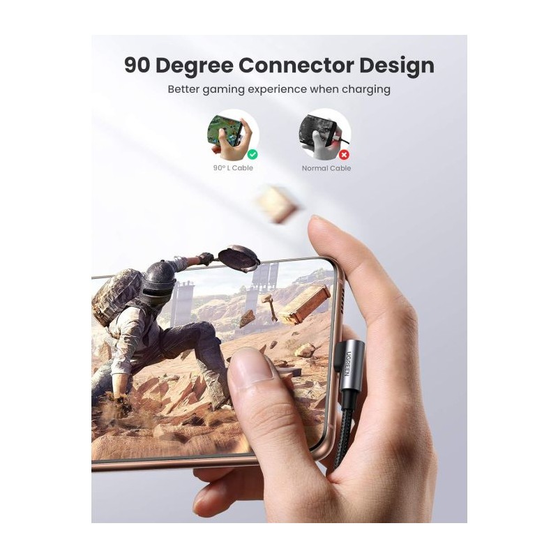 Kabel Ugreen USB-C na kotni USB-C 60W 3M
