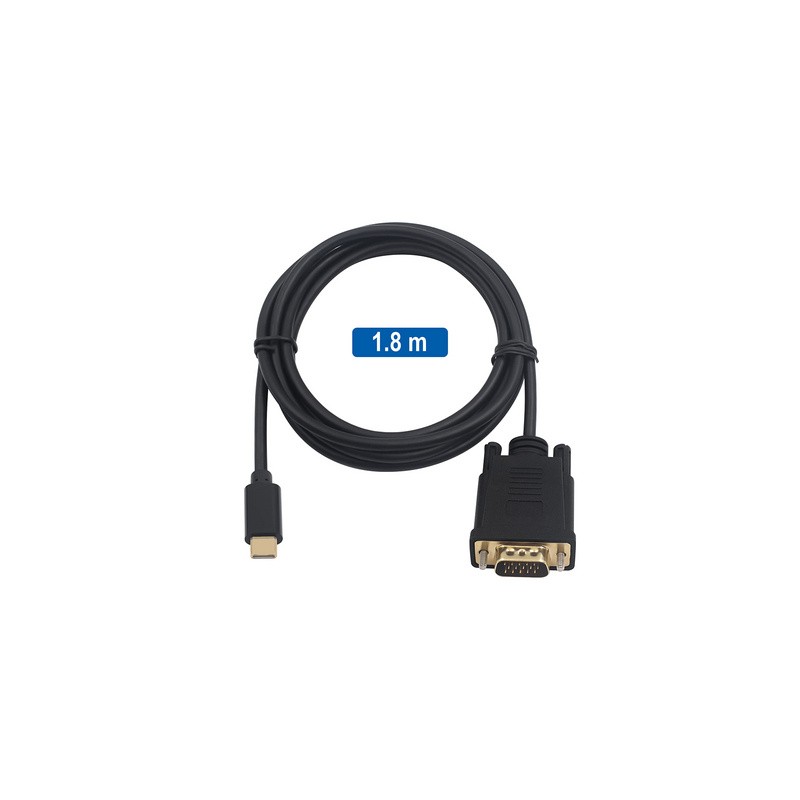 Kabel USB-C v VGA, 1080p 60Hz, 1.8m, Ewent EC1052