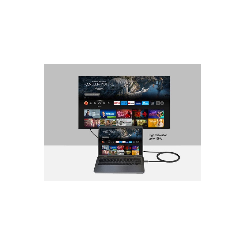 Kabel USB-C v VGA, 1080p 60Hz, 1.8m, Ewent EC1052