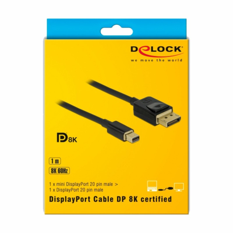 Kabel Delock miniDisplayPort-DisplayPort 1m 8K 60Hz, 84927