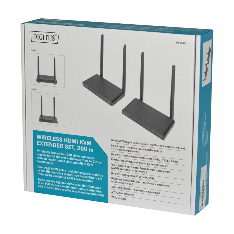 Digitus brezžični line extender HDMI KVM 200m, DS-55321