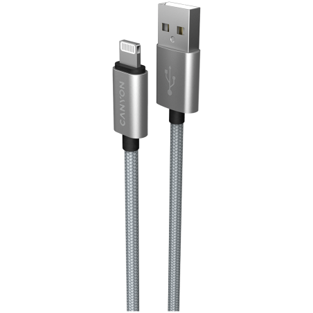 Kabel CANYON MFI-3, Lightning v USB kabel za Apple, 1m, temno siv