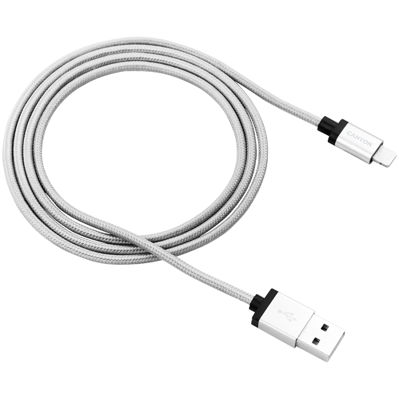Kabel CANYON MFI-3, Lightning v USB kabel za Apple, 1m, temno siv