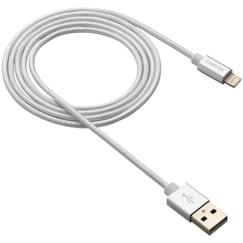 Kabel CANYON MFI-3, Lightning v USB kabel za Apple, 1m, biserno bel