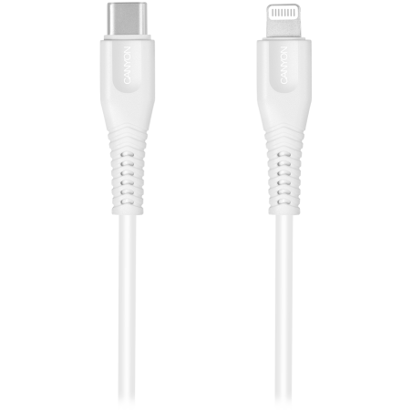 Kabel CANYON MFI-4, Lightning v USB-C kabel za Apple, 1.2m, bel