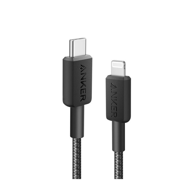 Kabel Anker 322, USB-C na Lightning, pleten kabel 1.8m črn, A81B6G11