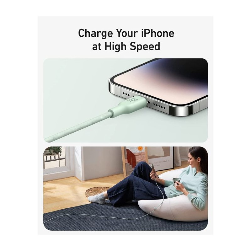 Kabel Anker 541, USB-C na Lightning, 1.8m zelen, A80A2G61