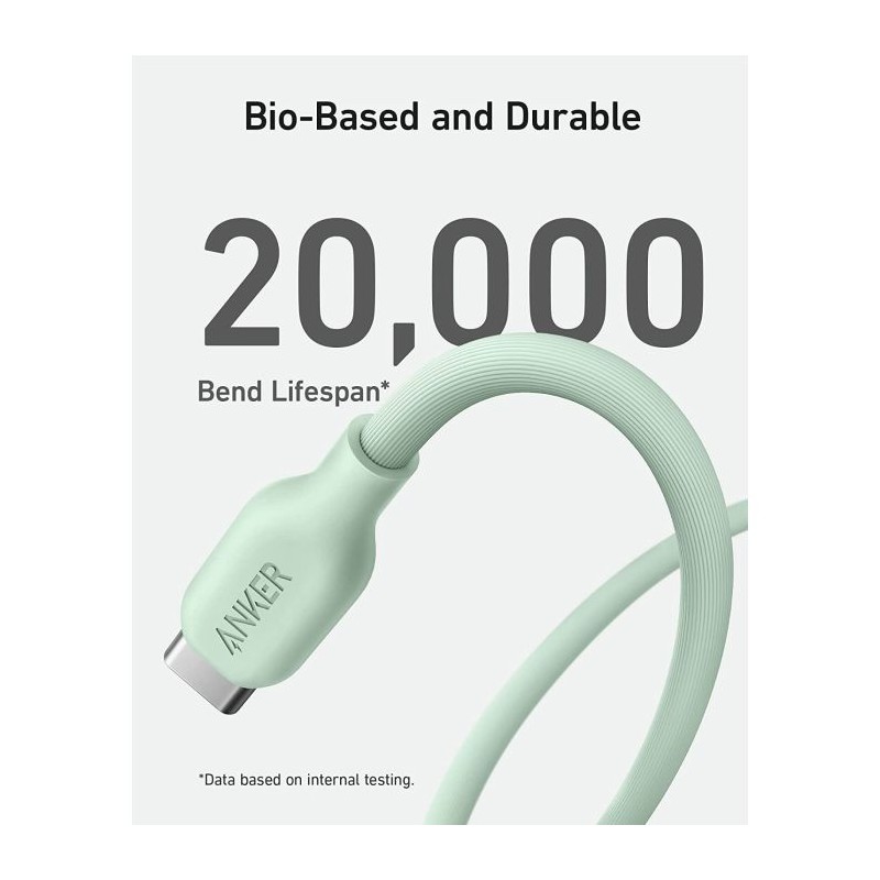 Kabel Anker 541, USB-C na Lightning, 1.8m zelen, A80A2G61