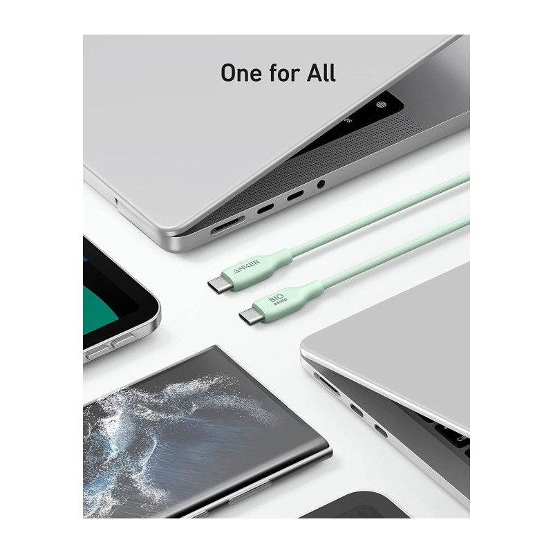Kabel Anker 543, USB-C na USB-C, 0.9m zelen, A80E1G61