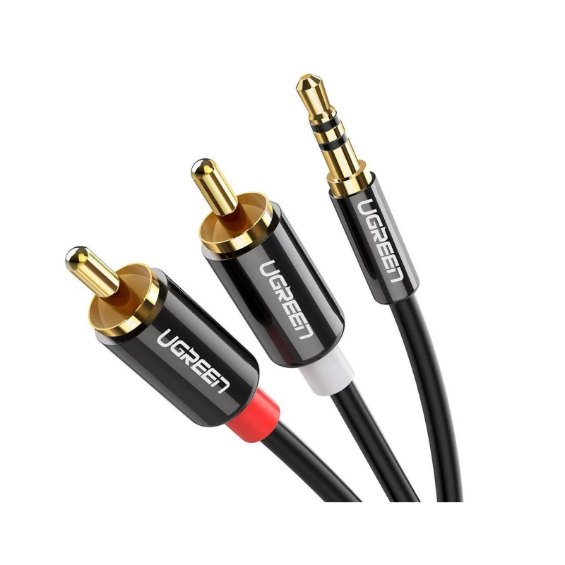 Kabel Ugreen 10584, 3.5 mm moški na 2RCA moški avdio, 2m