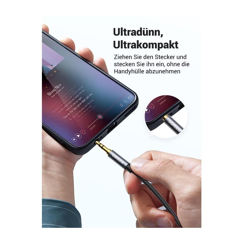 Kabel Ugreen 3.5mm avdio podaljšek kabla, 1m, 10592
