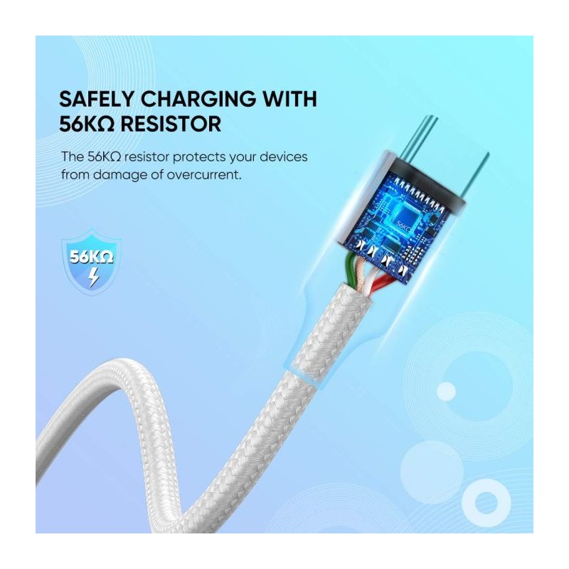 Kabel Ugreen, USB-A 2.0 na USB-C 2m (bel), 60133