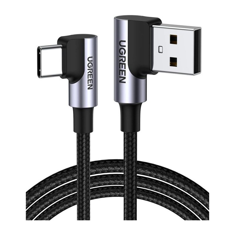 Kabel Ugreen USB v USB-C 90-stopinjski za hitro polnjenje, 2m, 20857