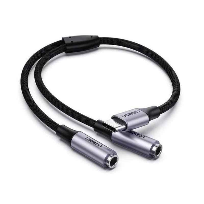 Kabel Ugreen USB-C na 3.5 mm avdio 2x 25cm, 30732
