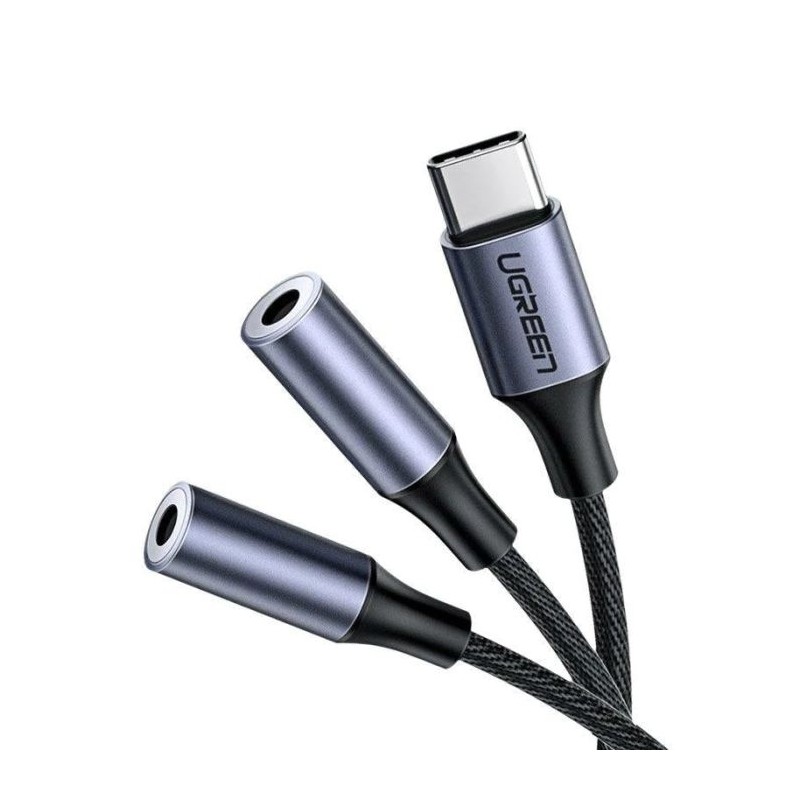 Kabel Ugreen USB-C na 3.5 mm avdio 2x 25cm, 30732