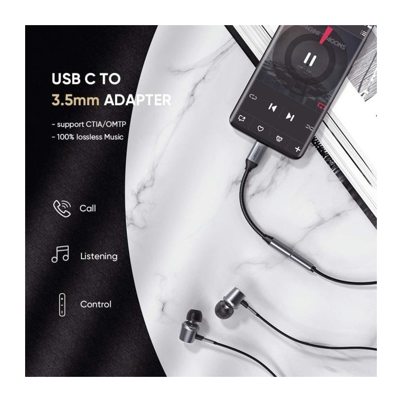 Kabel Ugreen USB-C na avdio 3.5mm, 30632