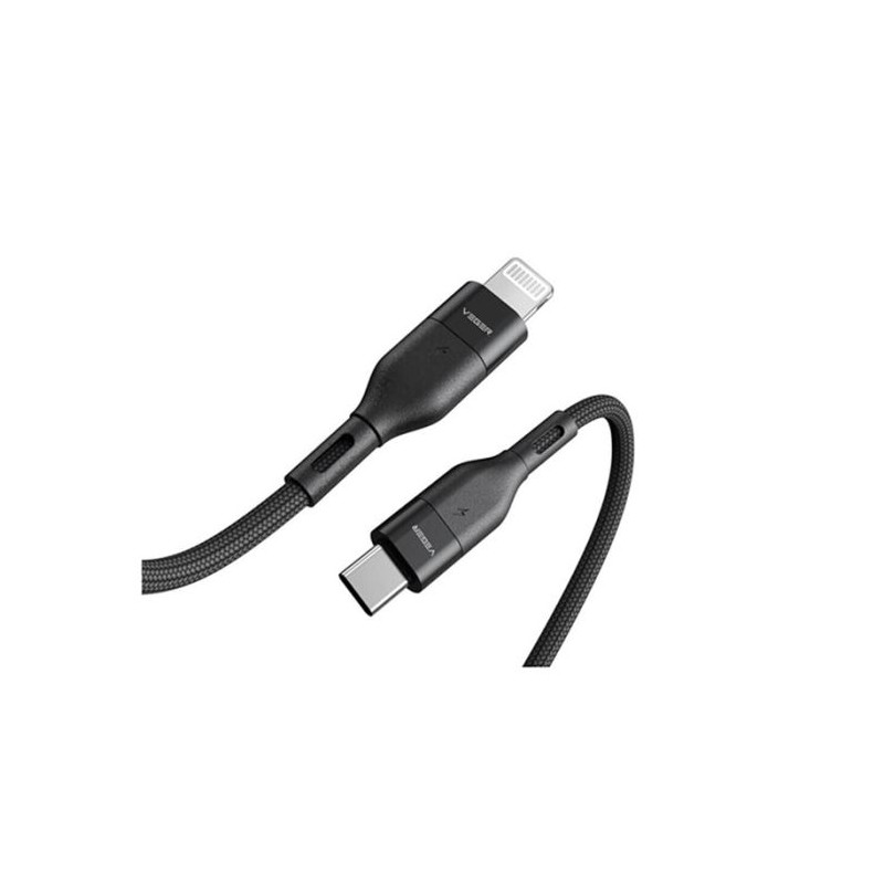 Kabel Veger CL01 USB-C na Lightning, pleteni, 1.2m, črn