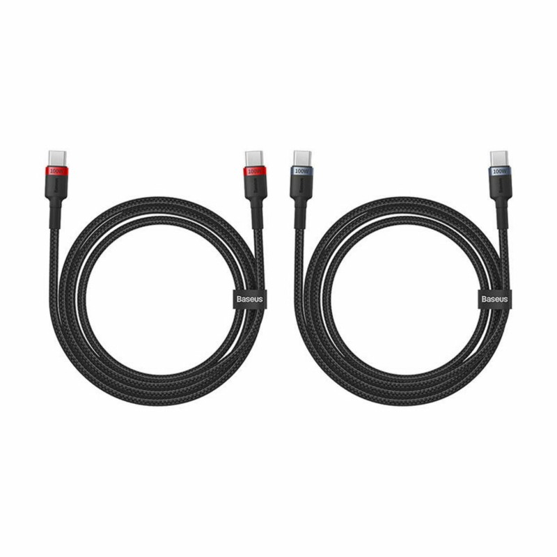 Kabel Baseus USB C-C, 1m, 100W, 2kos, črn