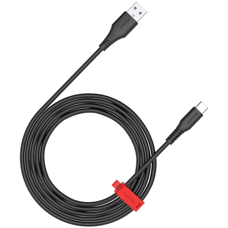 Kabel CANYON  AC18SC, USB A-C, 18W, 1.2m, črn