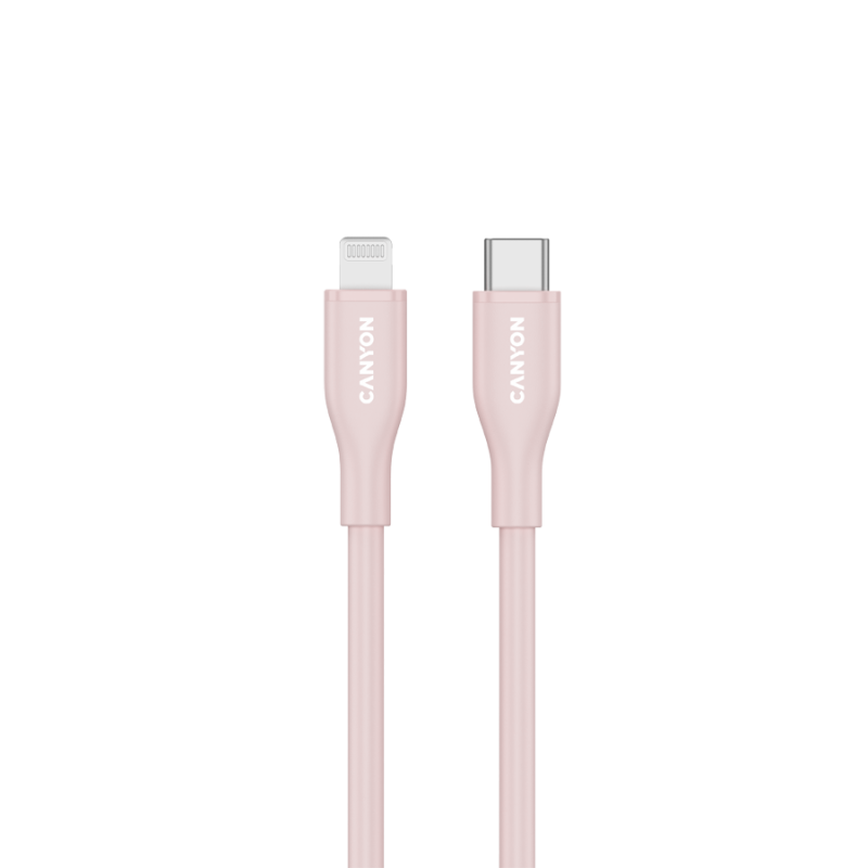 Kabel CANYON CLNM60, USB-C to Lightning, 60W, 1m, roza