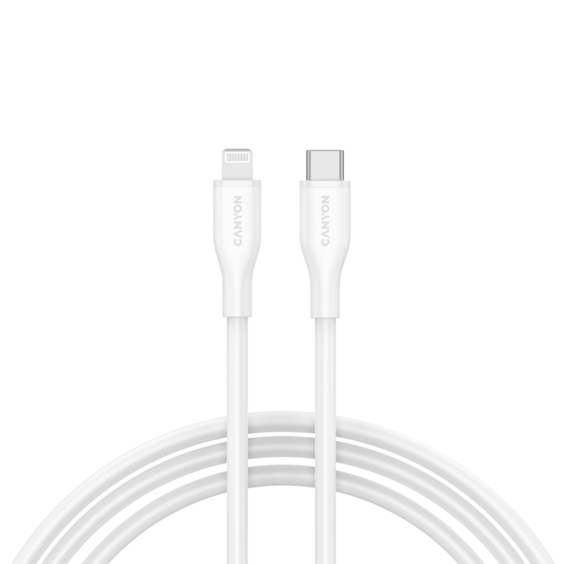 Kabel CANYON CLNM60, USB-C to Lightning, 60W, 1m, bel