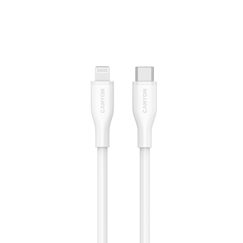 Kabel CANYON CLNM60, USB-C to Lightning, 60W, 1m, bel