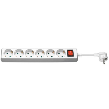 Razdelilec GOOBAY 6x Schuko in stikalo, 1,5m, bel