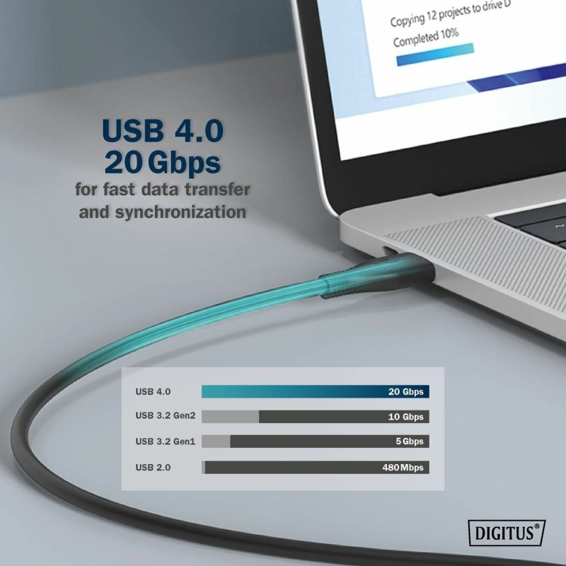 Kabel Digitus USB 4.0 C-C 8K 60Hz 240W 2m, črn