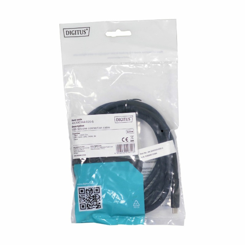 Kabel Digitus USB 4.0 C-C 8K 60Hz 240W 2m, črn