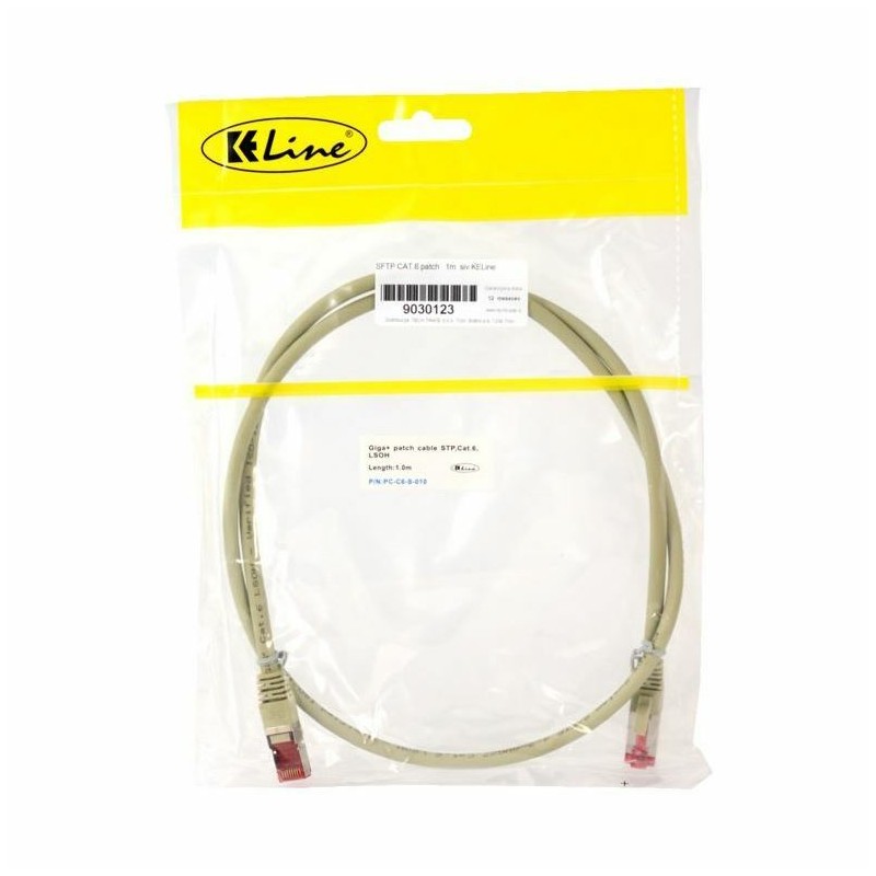 Mrežni kabel KELine patch SFTP CAT.6 1m siv, 9030123