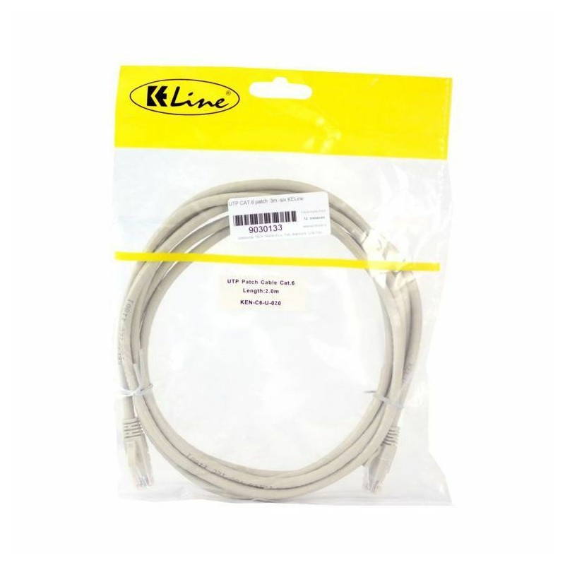 Mrežni kabel KELine patch UTP CAT.6 2m siv, 9030133