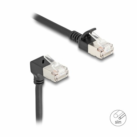 Mrežni kabel Delock patch SFTP CAT.6A, 3m, črn, kotni, 80307
