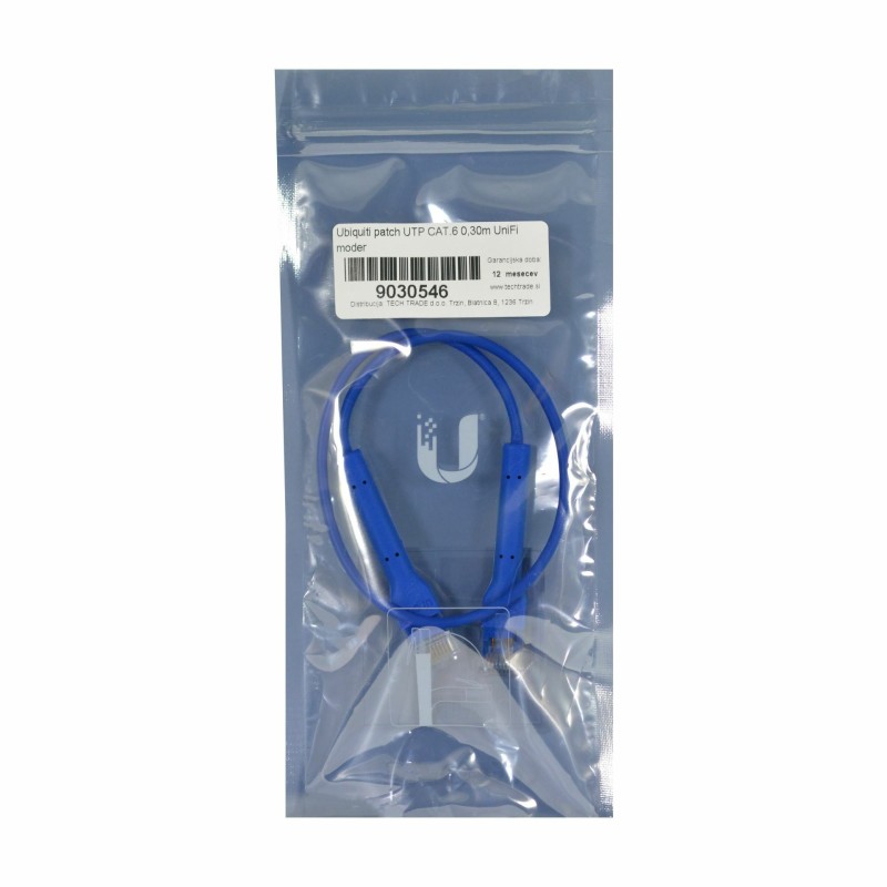 Mrežni kabel Ubiquiti patch UTP CAT.6, 0,30m, moder