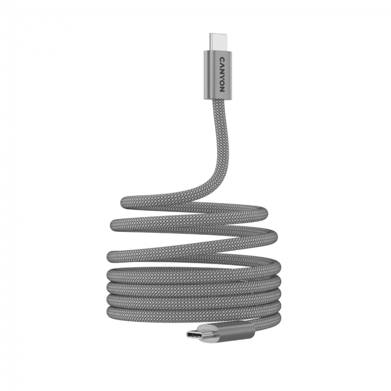 Kabel CANYON OnWire 60MG C-C 60W, Magnet, 1m, siv
