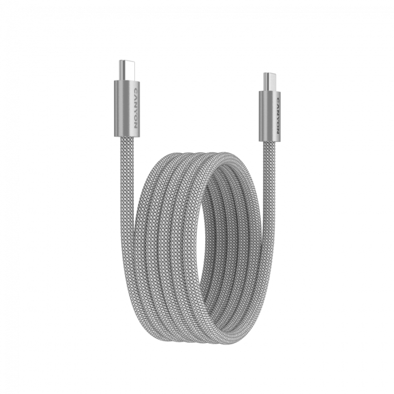 Kabel CANYON OnWire 60MG C-C 60W, Magnet, 1m, siv