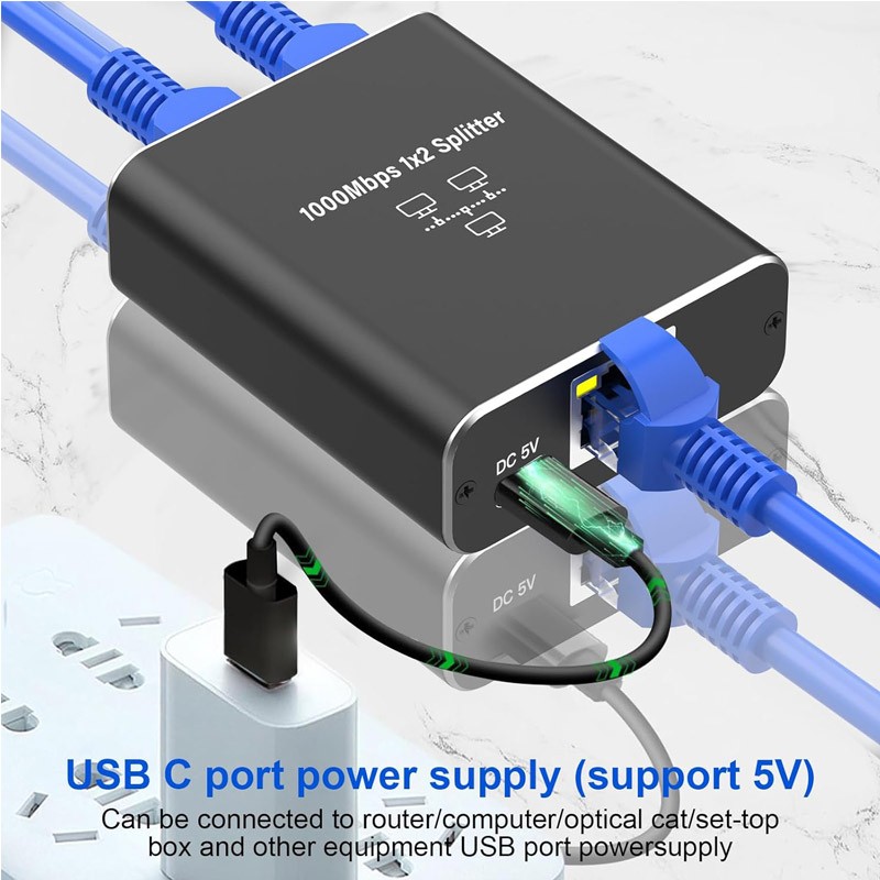 Mrežni razdelilec (splitter) Gigabit Ethernet na 2x RJ45