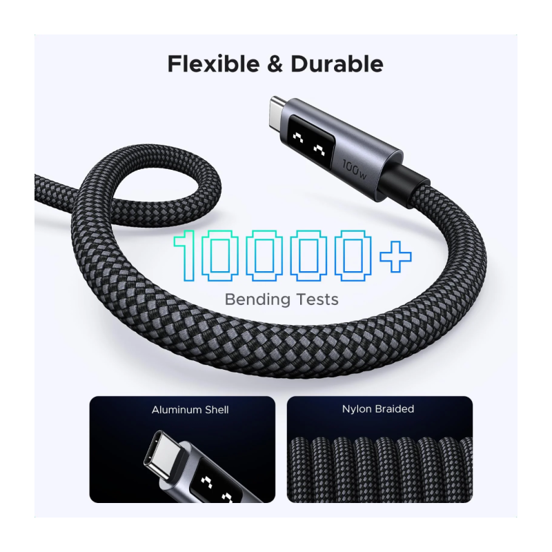 Polnilni kabel Ugreen Uno USB-C na USB-C, 100W, 1m