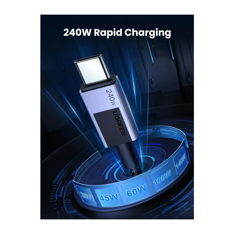 Polnilni kabel Ugreen USB-C na USB-C, 240W, 1m