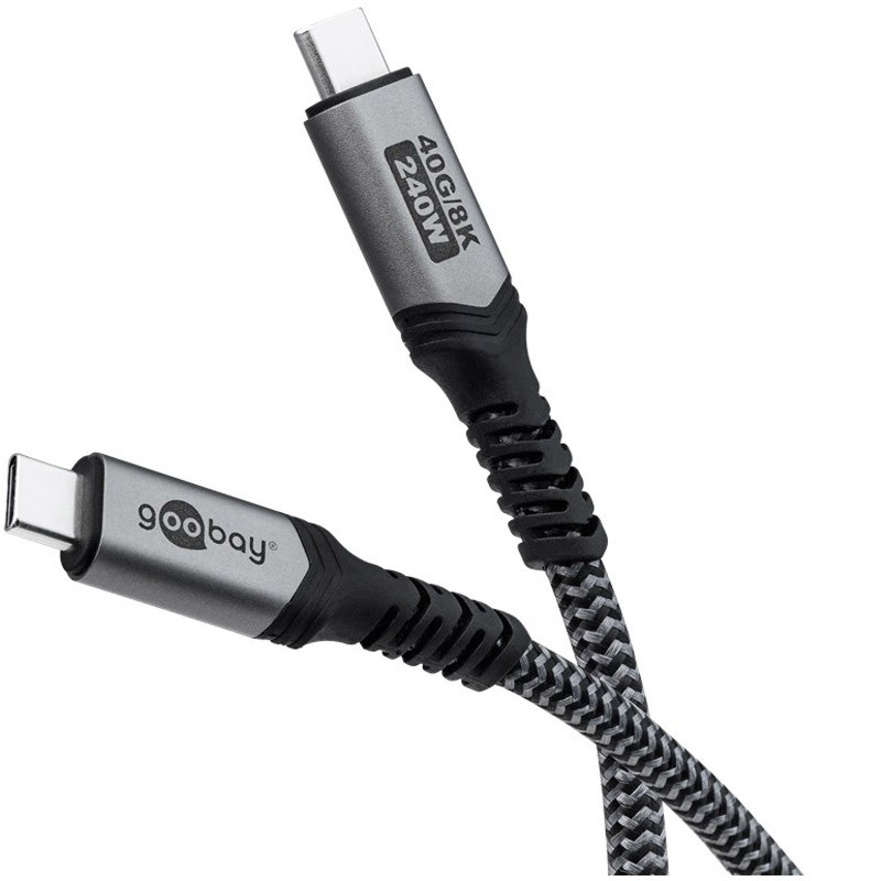 Kabel GOOBAY USB-C na USB-C, 240 W, 1 m, črn