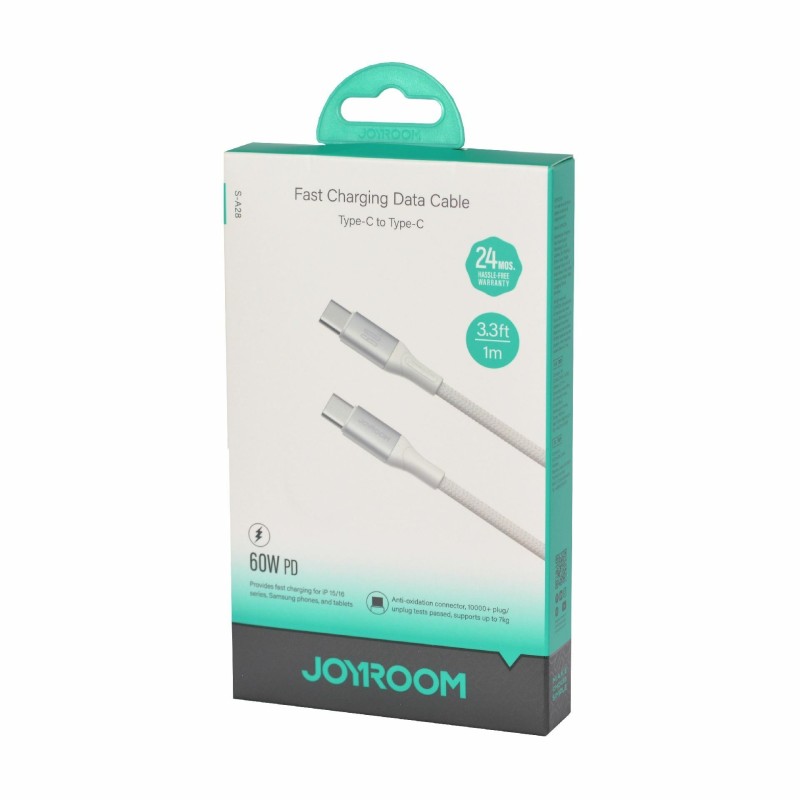 Kabel Joyroom USB C-C 60W pleten bež, 1m